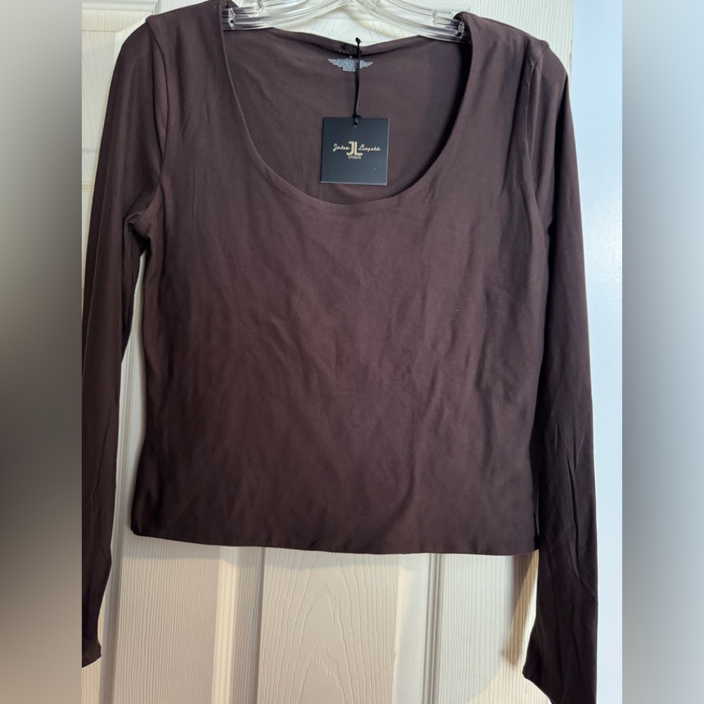 Sincerely Jules Deep Brown Long Sleeve Top